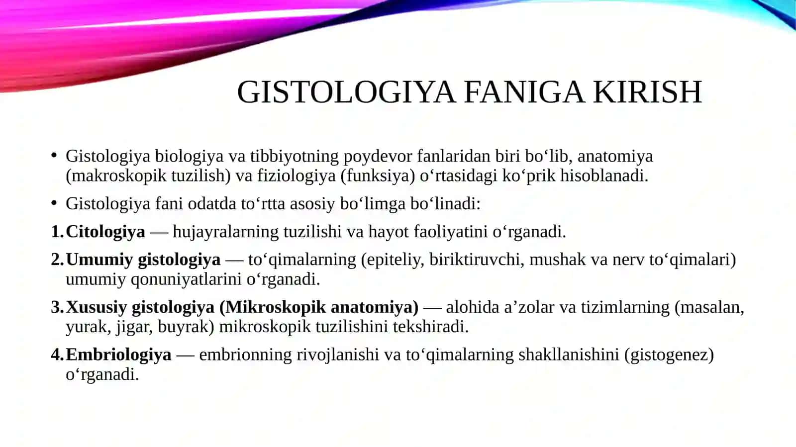Gistologiya faniga kirish. Mikroskopik texnika 3