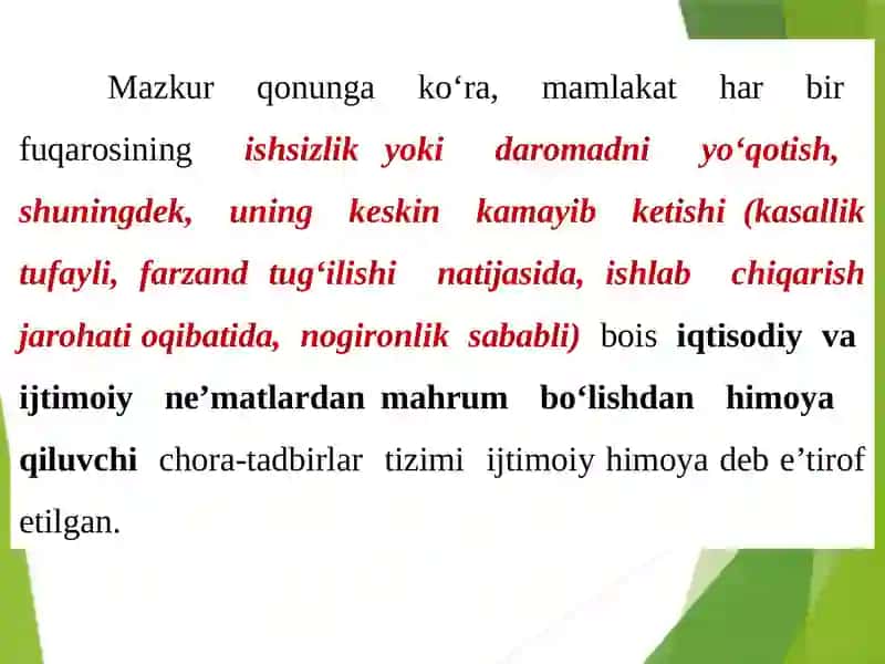M:AHOLINI IJTIMOIY HIMOYALASH ASOSLARI 3