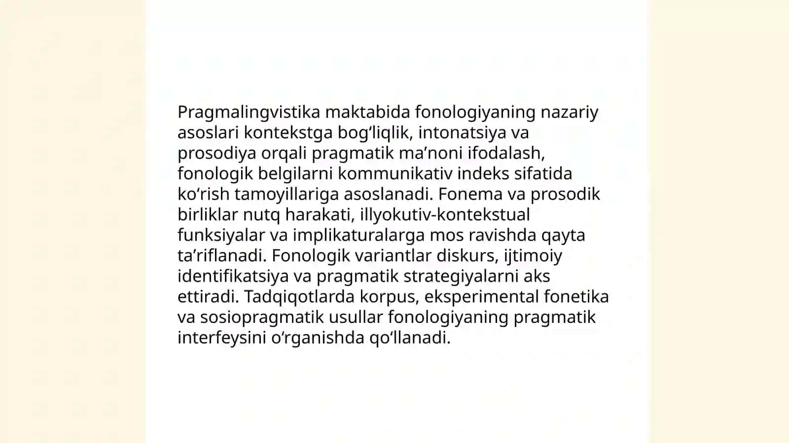 Pragma lingvistika maktabi ta'limotida fonologiyaning o'rni 3