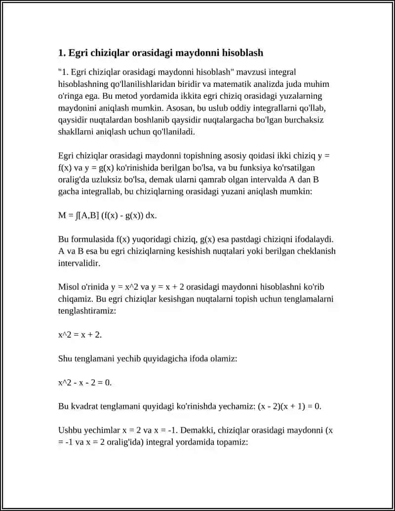INTEGRALLARNING QOʻLLANISHI 3