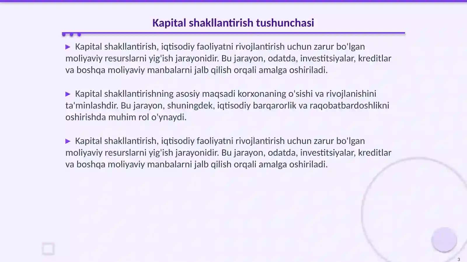 Kapitalni shakllantirish va mablagʻlarni jalb qilish siyosati 3