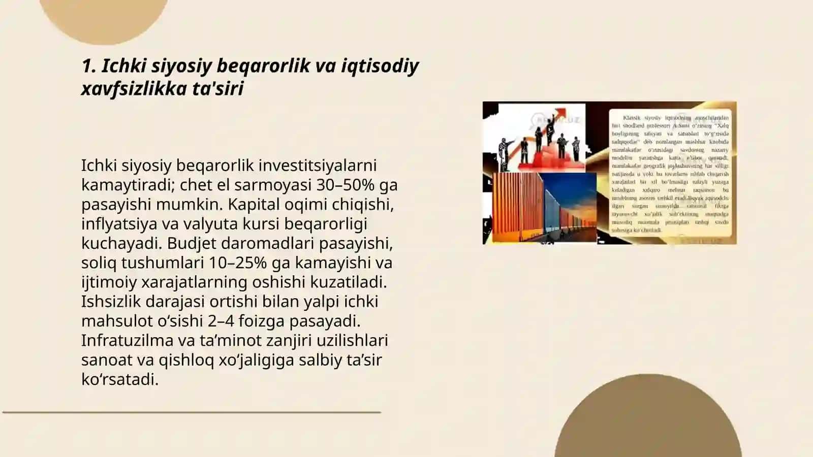 Ichki siyosiy beqarorlik va iqtisodiy xavfsizlikka ta'siri 3