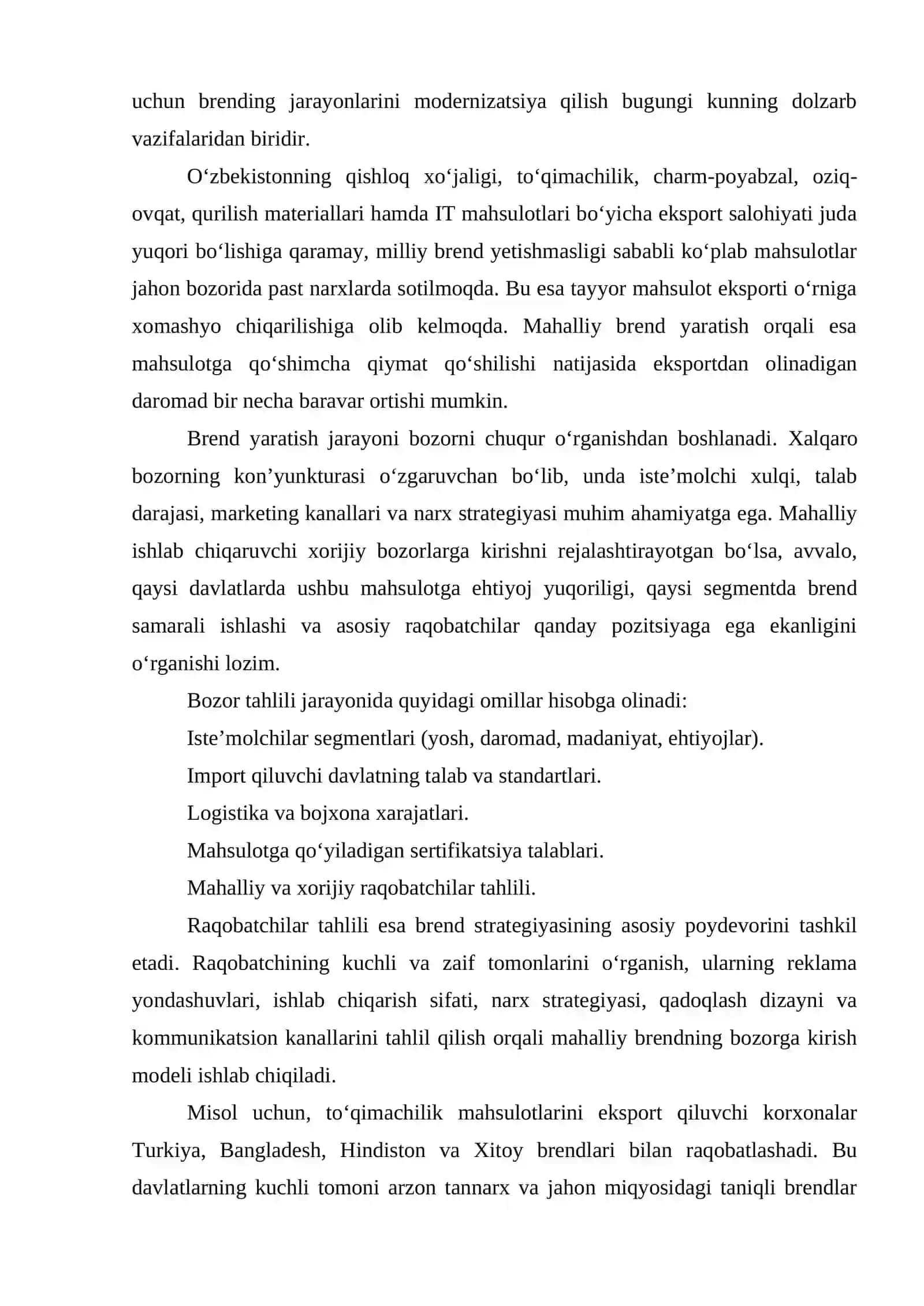 Eksport salohiyatini oshirish uchun mahalliy brend yaratish 3