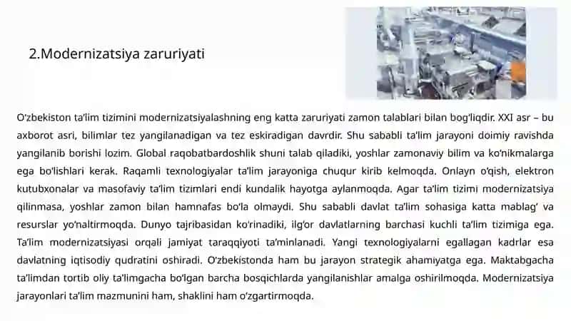 O’zbekistonda Ta’lim Tizimini Modernizatsiyalash Jarayonlari va Uning Huquqiy-Me’yoriy Asoslari 3