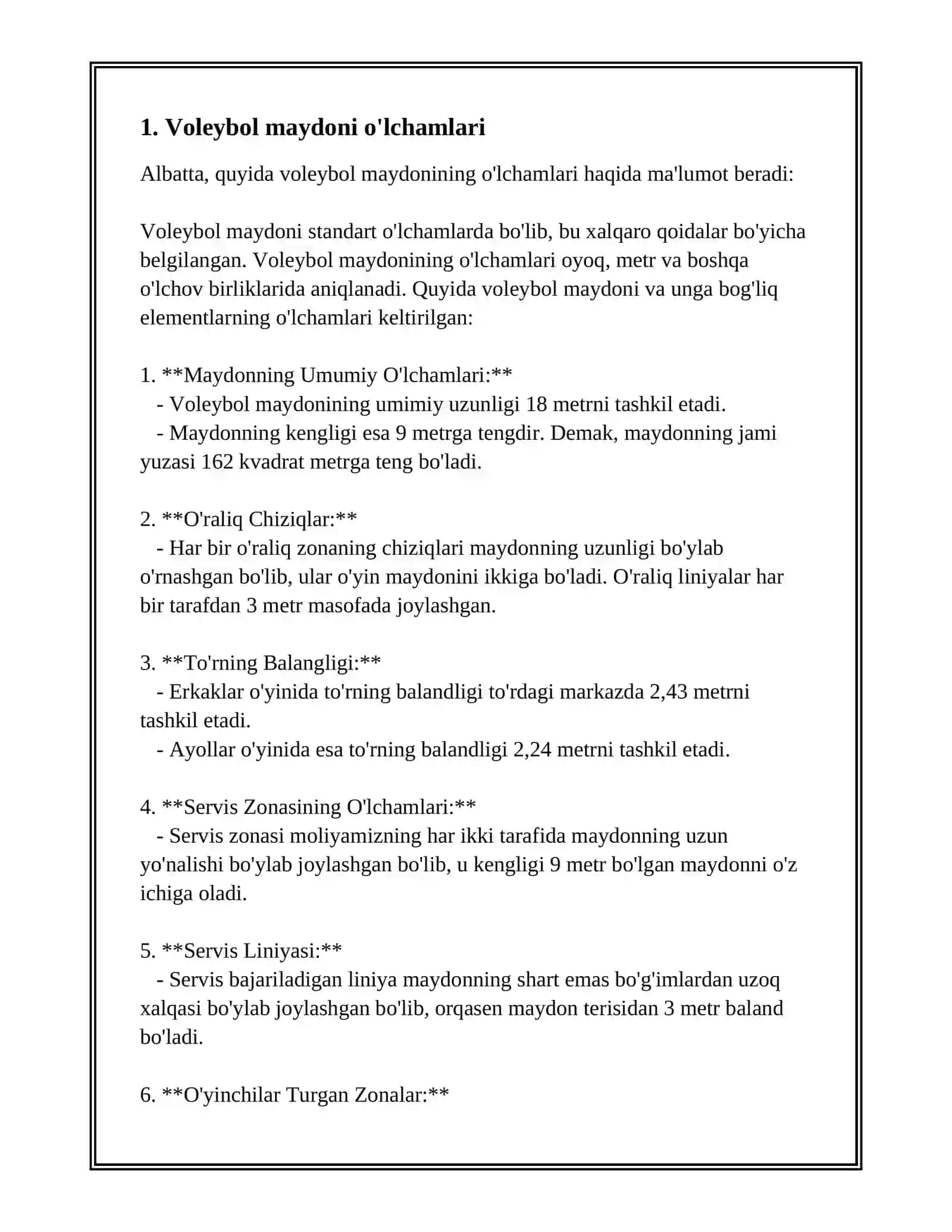 SPORT OʻYINLARI: VOLEYBOL SPORT TURINING OʻYIN QOIDALARI 3