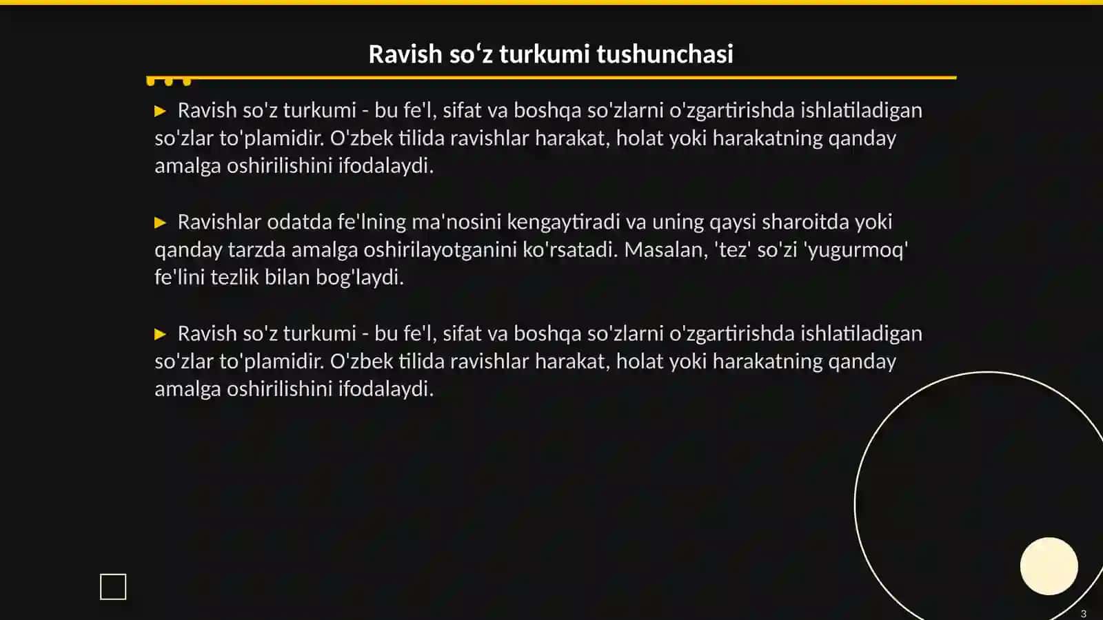 Ravish soʻz turkumi 3