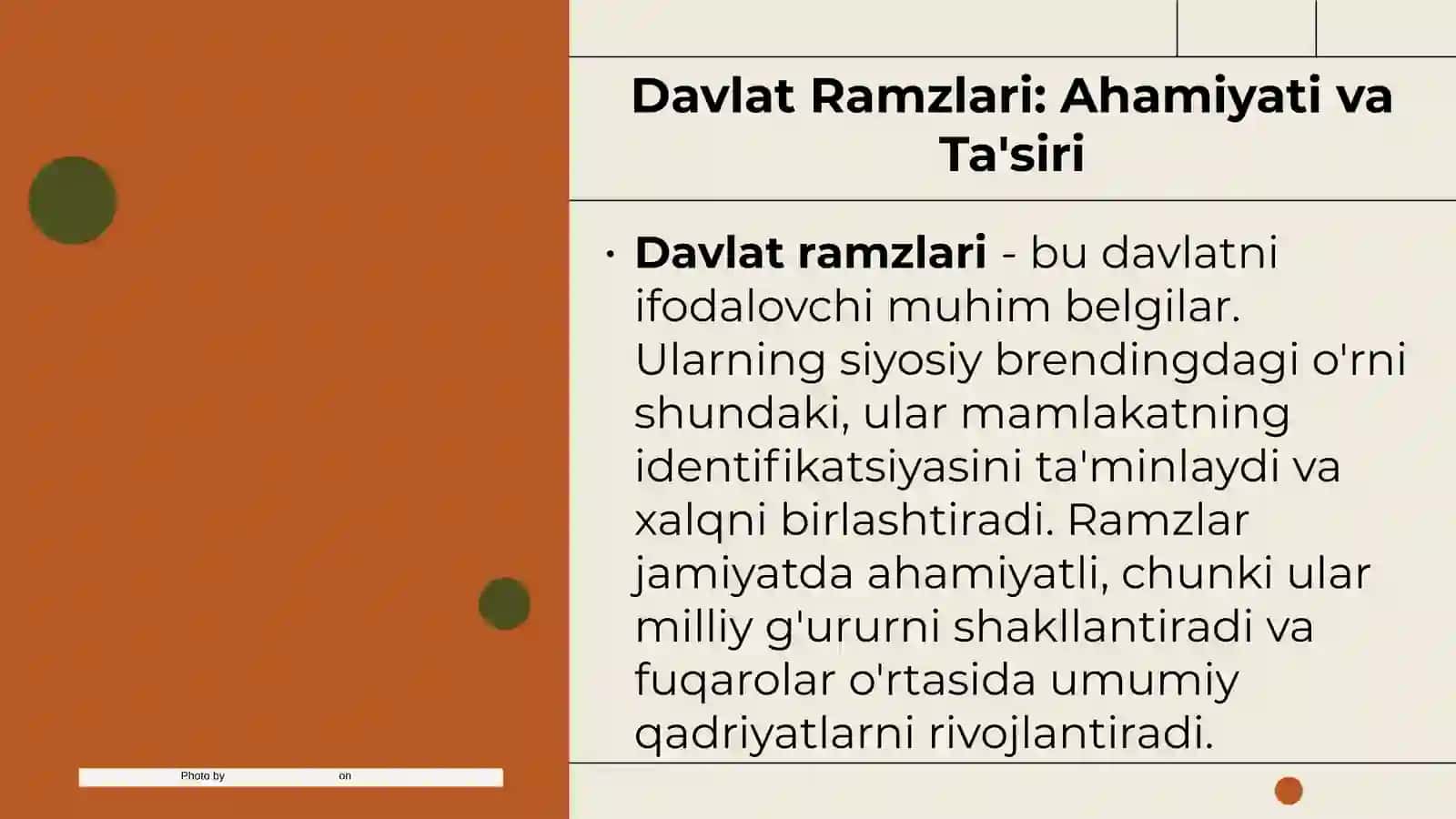 Siyosiy brendingning xarakterli belgilari davlat ramzlari, milliy bayramlar, siyosiy semiosfera. 3