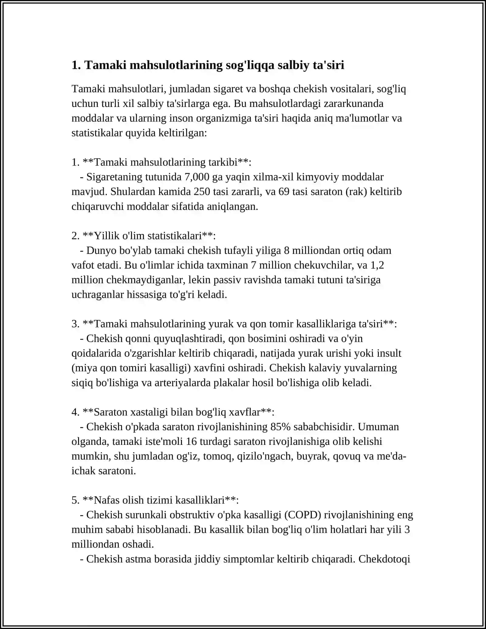 TAMAKI MAHSULOTLARINI CHEKISHNING OQIBATLARI HAMDA UNI CHORA-TADBIRLARI 3