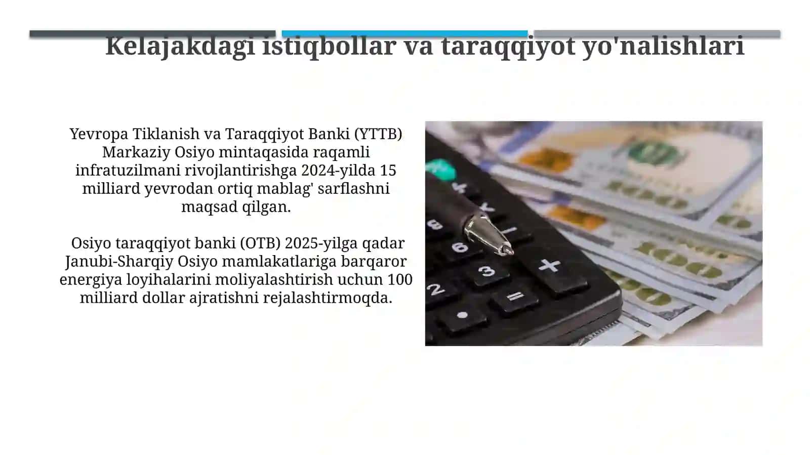 Investitsiya faoliyatini moliyalashtirishda xalqaro moliya institutlarining roli va ahamiyati 3