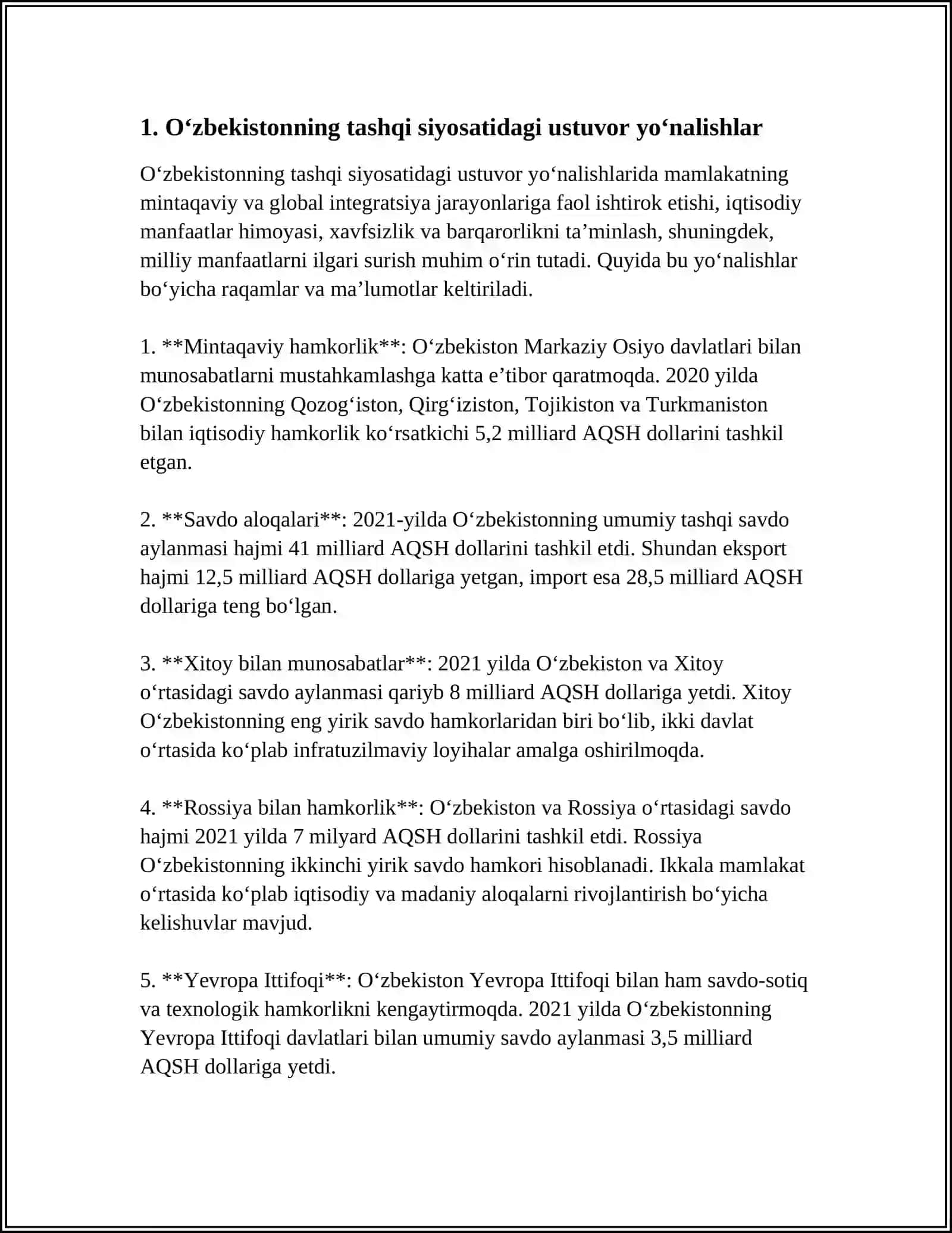 OʻZBEKISTON RESPUBLIKASI XALQARO HAMJAMIYATNING FAOL SUBYEKTI 3