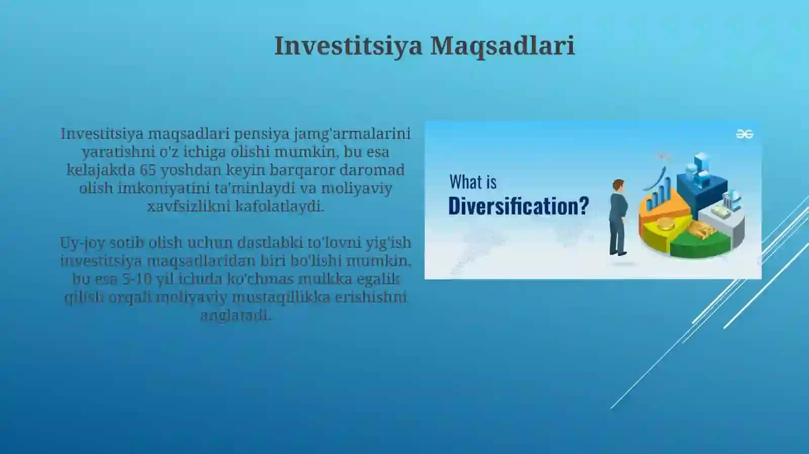 Investitsiyalash maqsadlari va yo'nalishlari 3