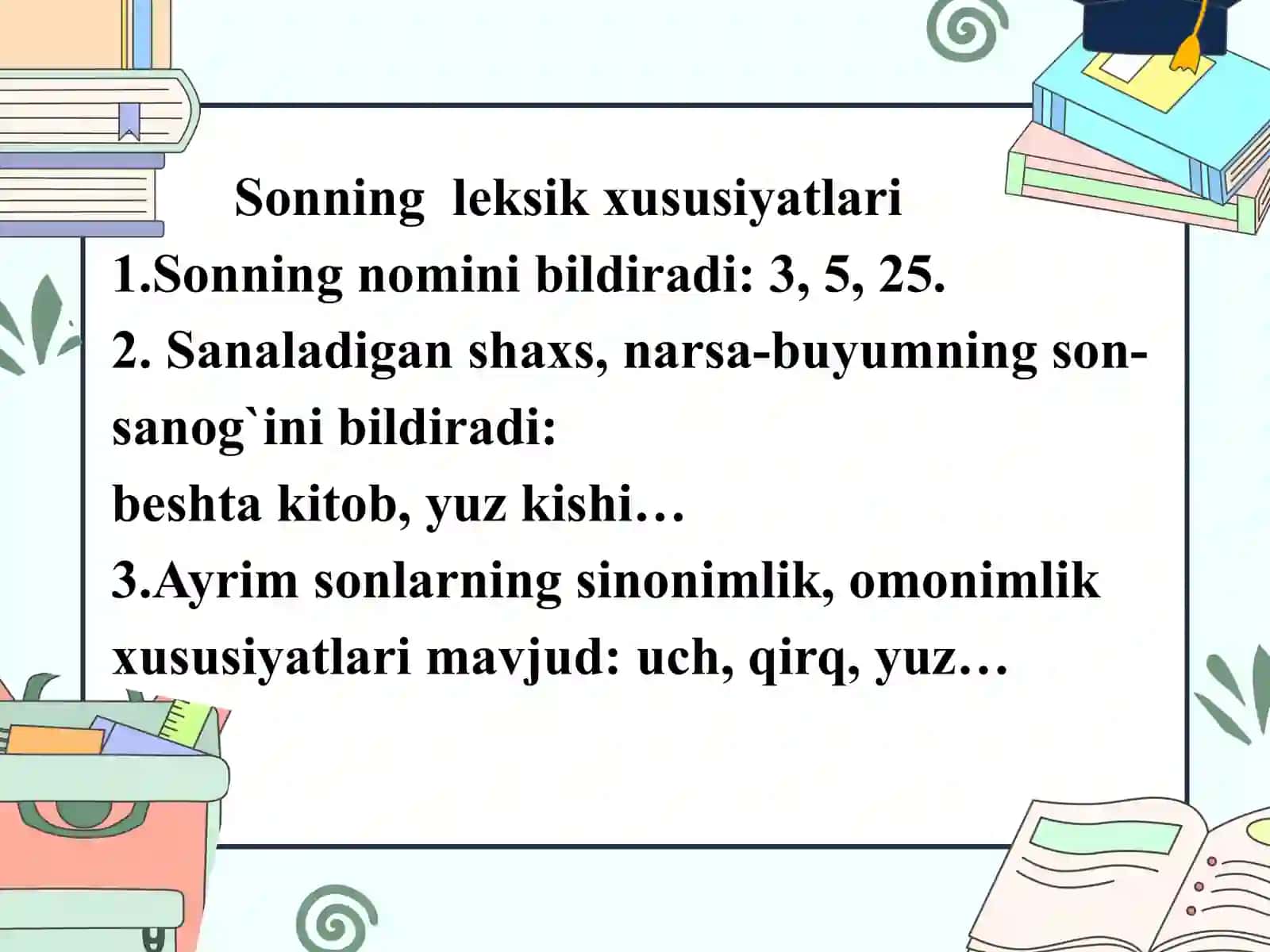 Son so'z turkumi 3