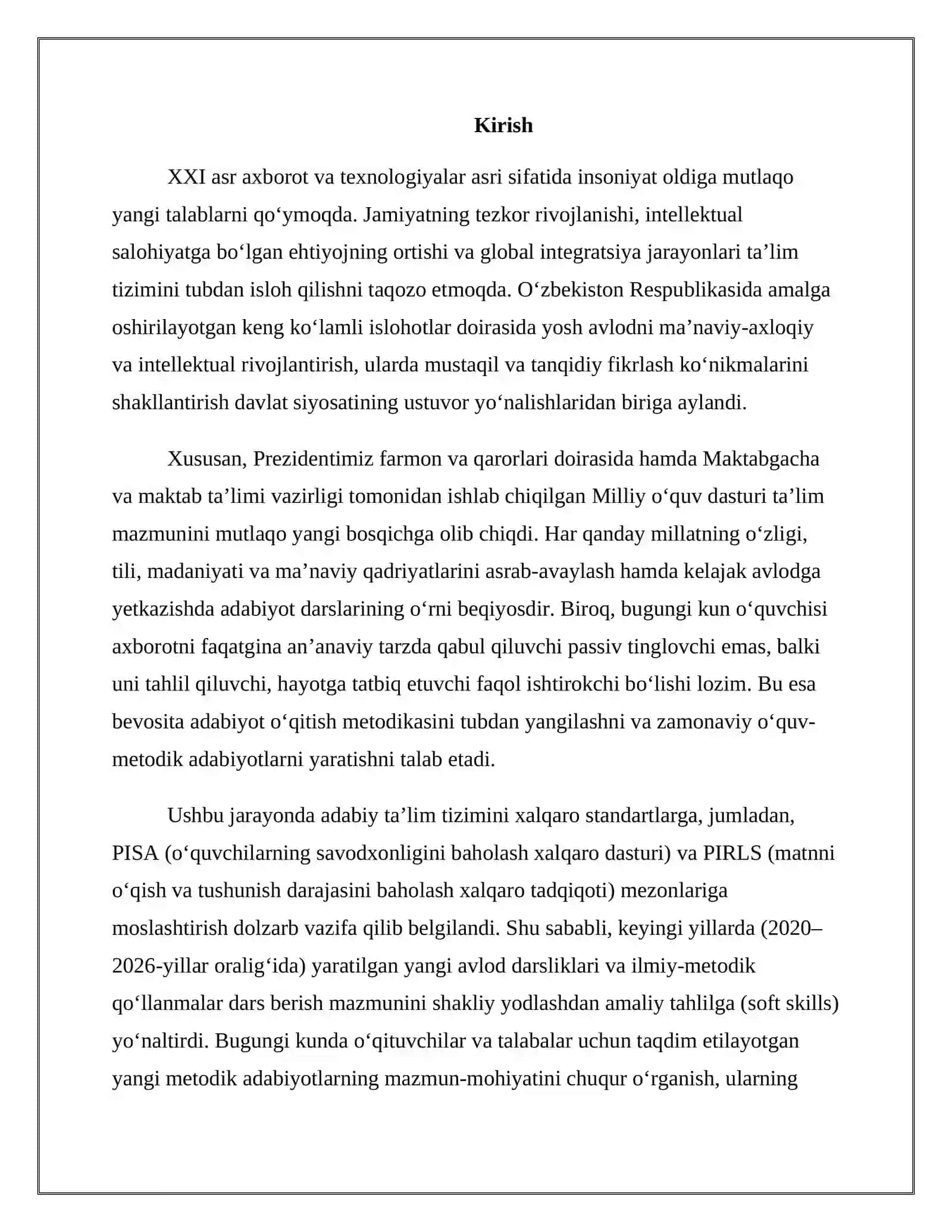 Adabiyot o‘qitish metodikasiga oid yangi adabiyotlarning obzorini tuzish 3