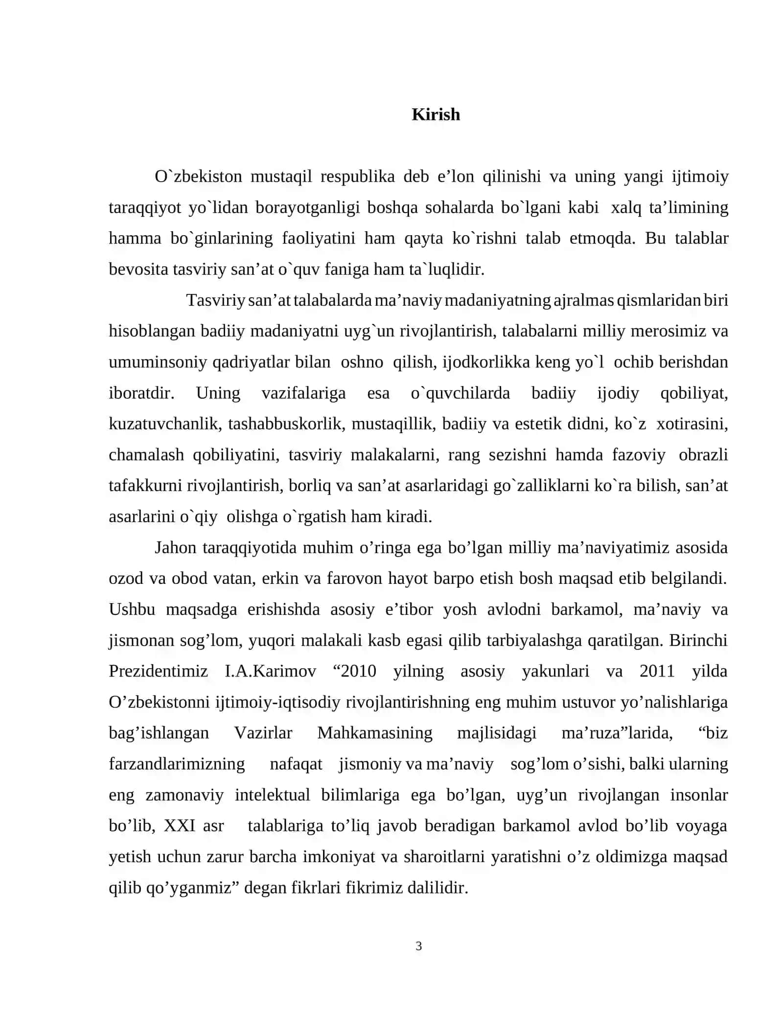Eski shahar ko`chalarini tarixiy voqeylikda aks ettirish (moybo`yoqda) Bitiruv malakaviy ishi 3