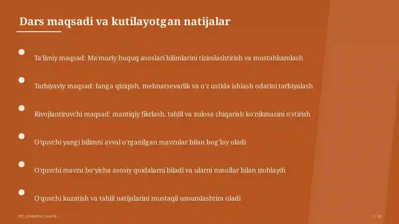 Ma'muriy huquq asoslari (10-sinf) 3
