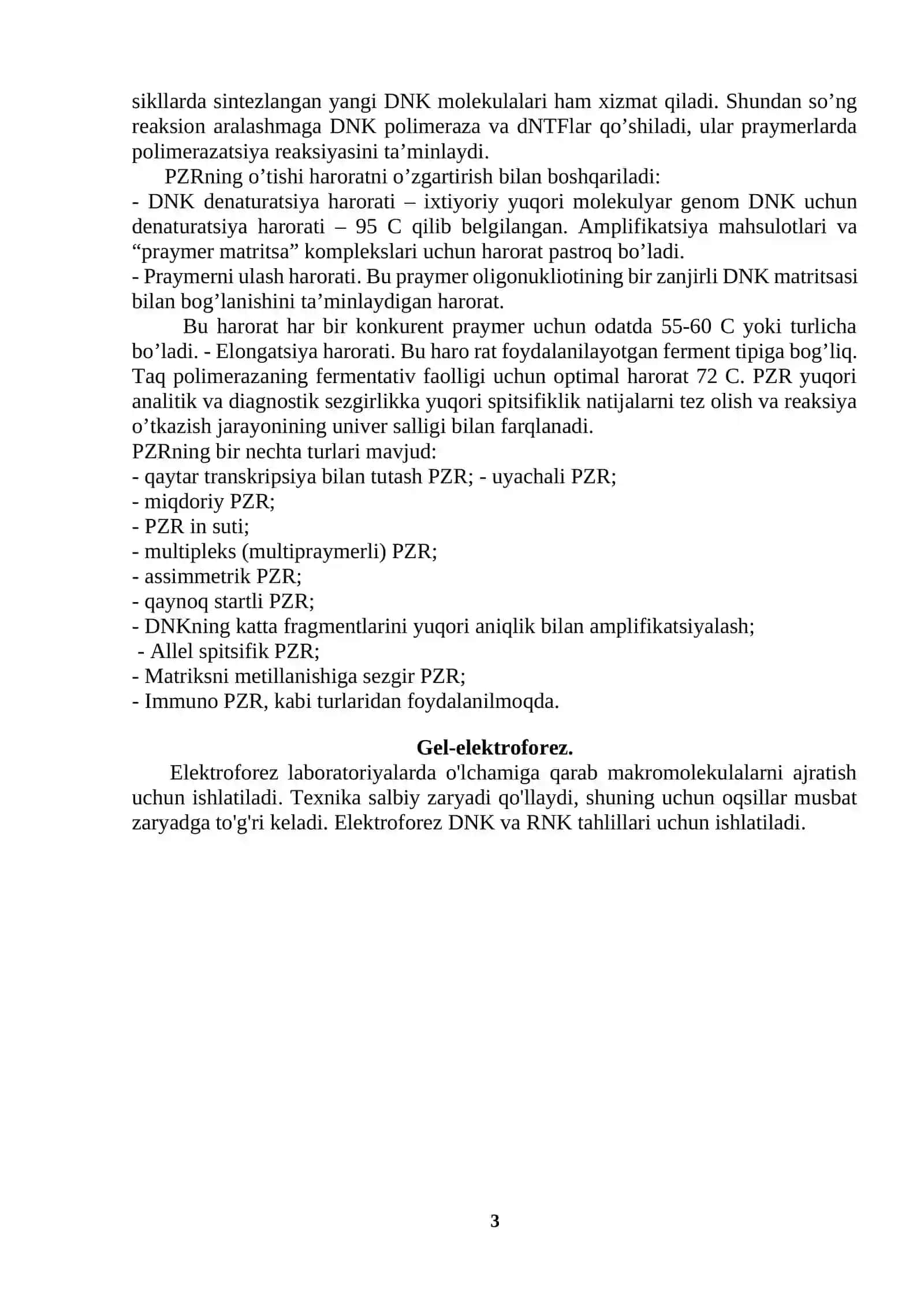 Polimer zanjir reaksiyasi (PZR) 3