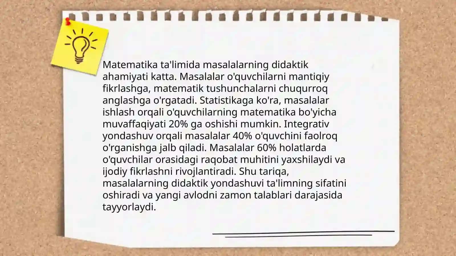Matematikani o‘qitishda masalalarni o‘rni va roli, o‘quvchilarni matnli masalalar yechishga o‘rgatish metodikasi 3