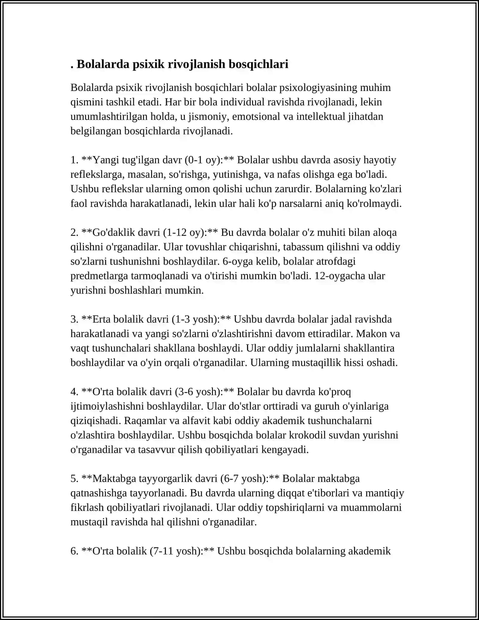 BOLALAR PSIXOLOGIYASI VA PSIXADIAGNOSTIKASI 3