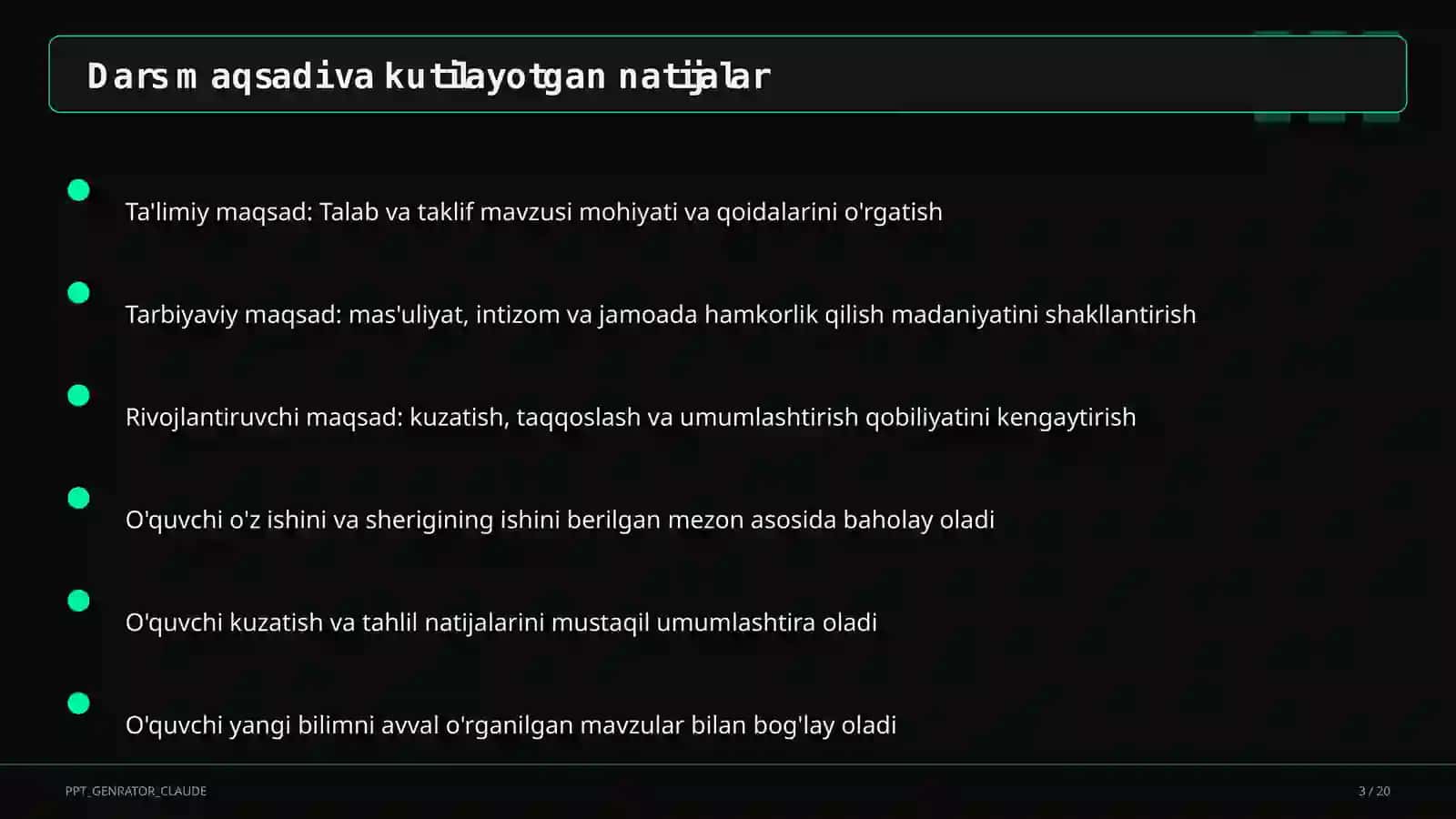 Talab va taklif (9-sinf) 3