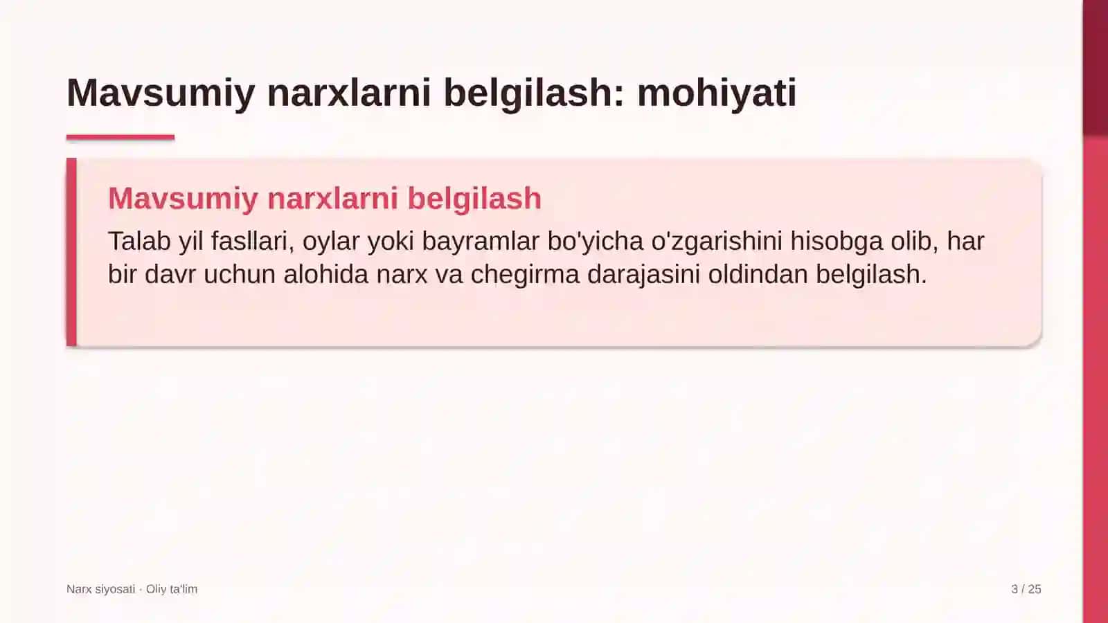 Avtosalonlarda mavsumiy narxlarni belgilash 3