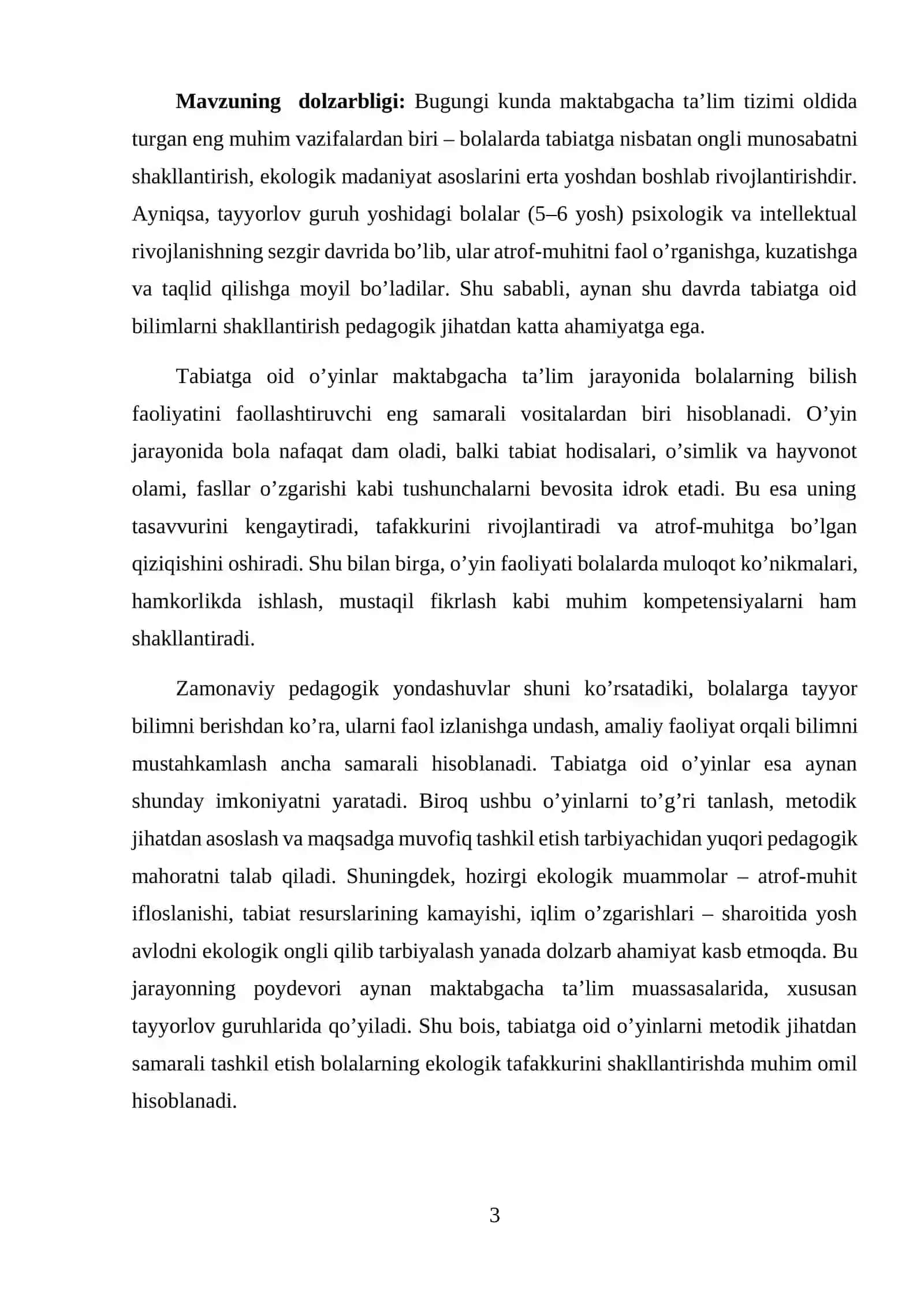 Tayyorlov guruhda tabiatga oid o’yinlarini tashkil etishning metodik jihatlari 3