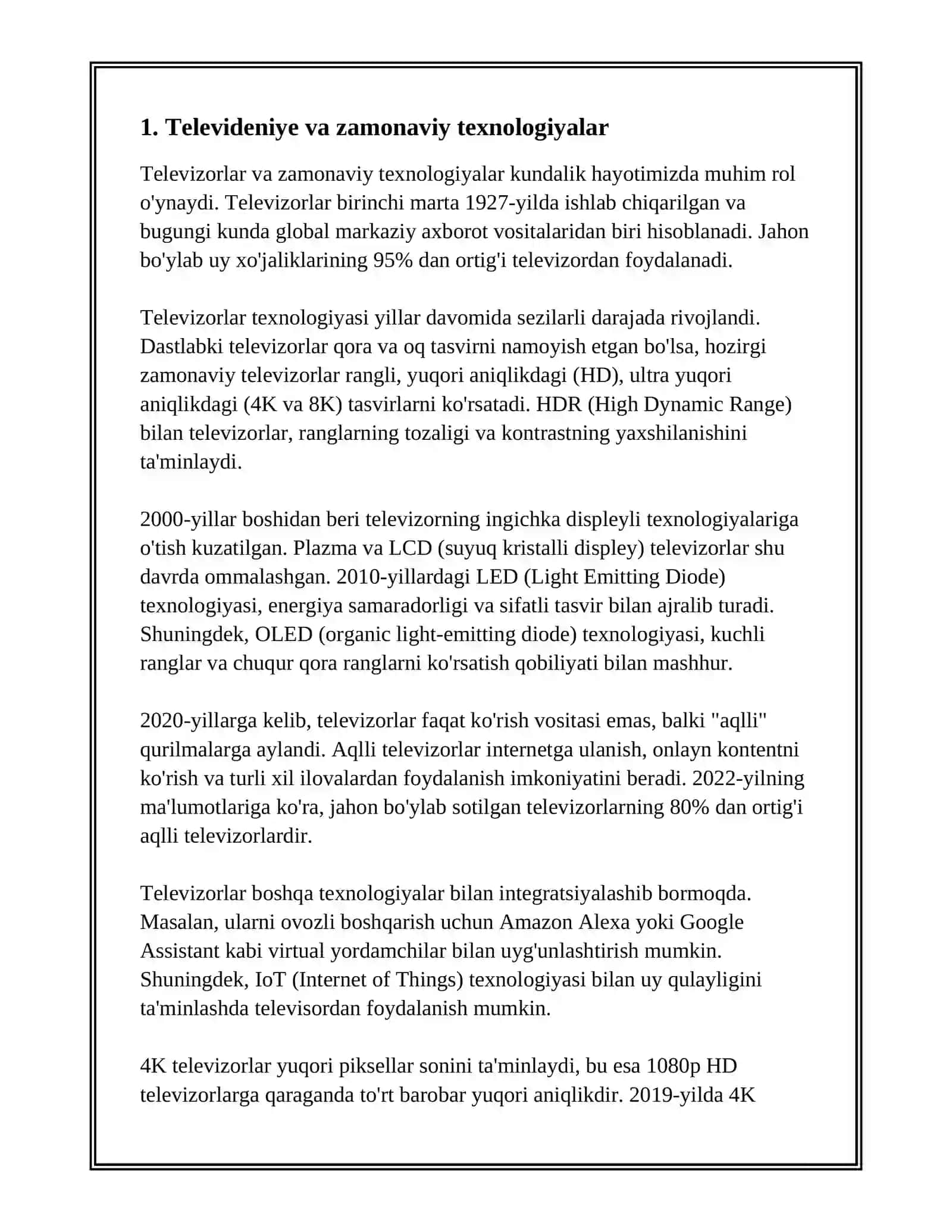 TELEVIDENIYE KONGILOCHAR SANOAT SIFATIDA 3