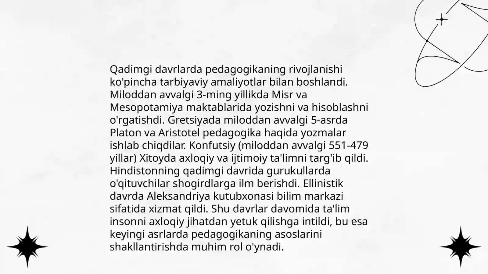 Qadimgi davrlarda pedagogikaning rivojlanishi 3
