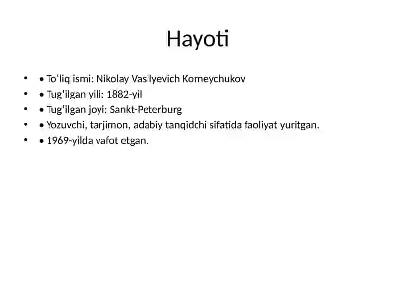 Korney Chukovskiy — Hayoti va Ijodi 3