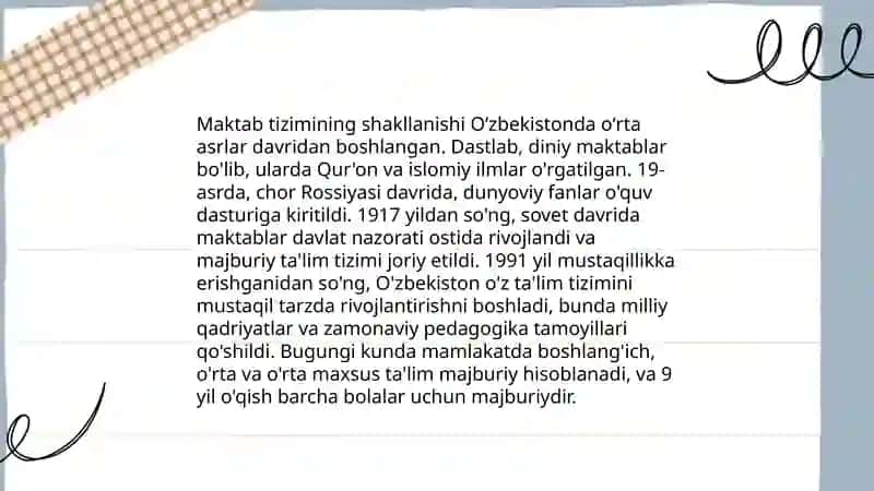 Maktab tizimining shakllanishi 3