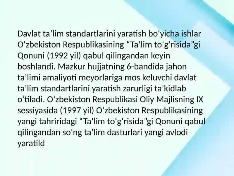 davlat ta'lim standartlari 3