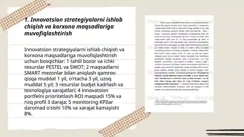 KORXONALARDA INNOVATSION FAOLIYATNI BOSHQARISH VA TAVAKKALCHILIKLARNI OPTIMALLASHTIRISH 3
