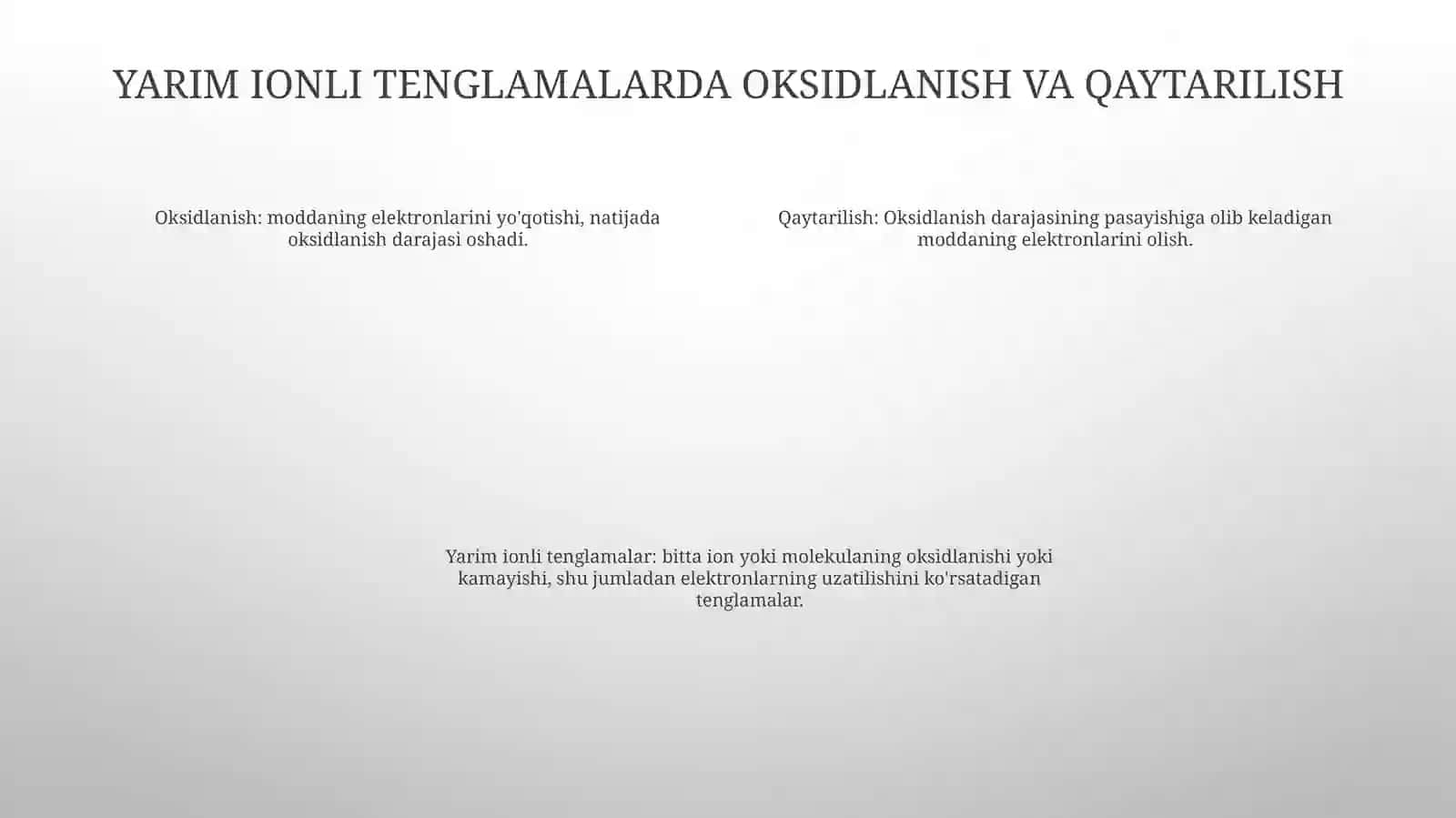 Yarim Ion —ElektrTenglamalar 3