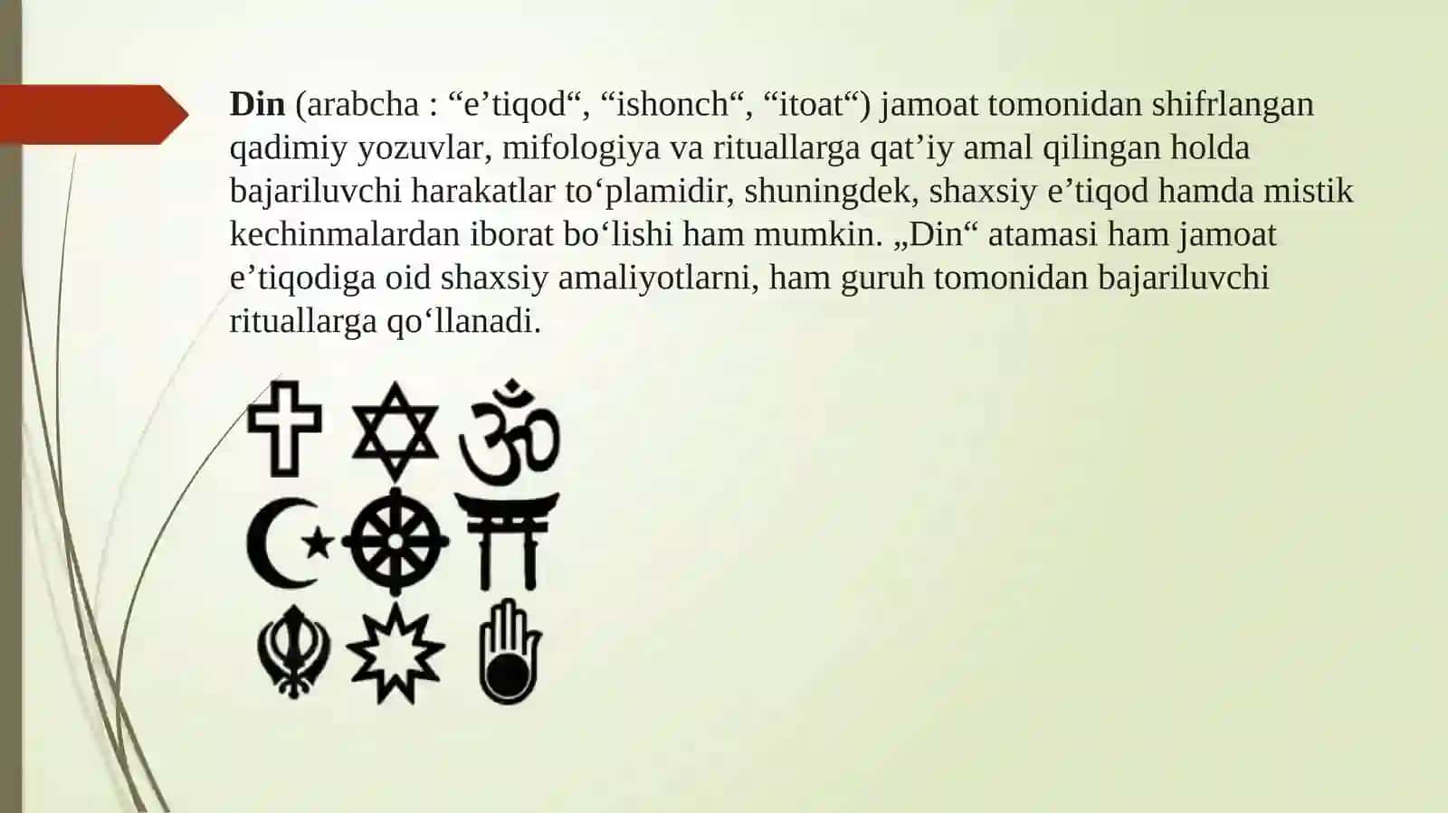 Diniy rituallar ( rasm – rusumlar ) sotsial birdamlik omili sifatida 3