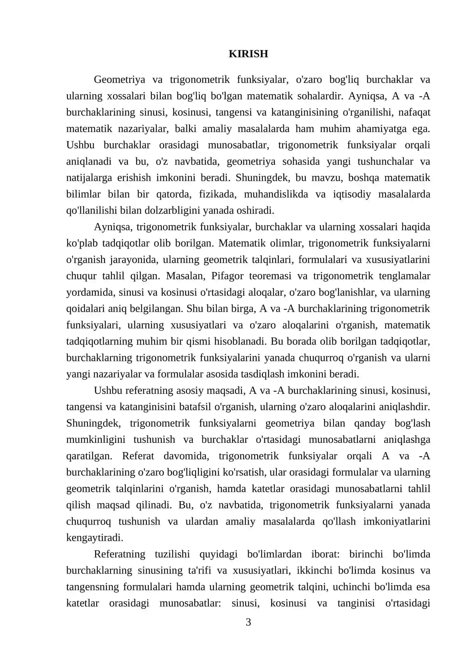 A va -a burchaklarning sinusi kosinusi tanginisi va katanginisi 3