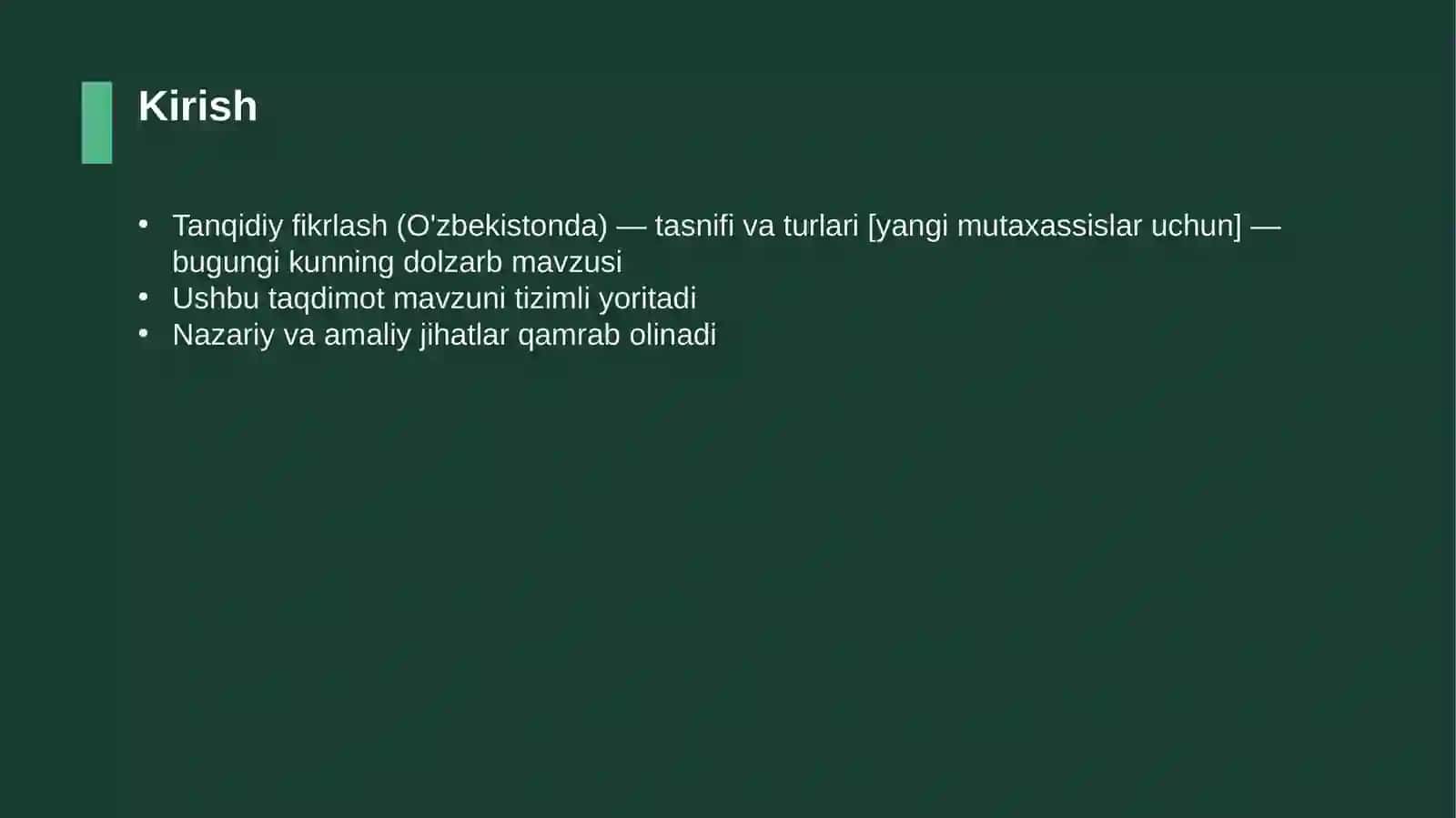 Tanqidiy fikrlash (O'zbekistonda) — tasnifi va turlari [yangi mutaxassislar uchun] 3