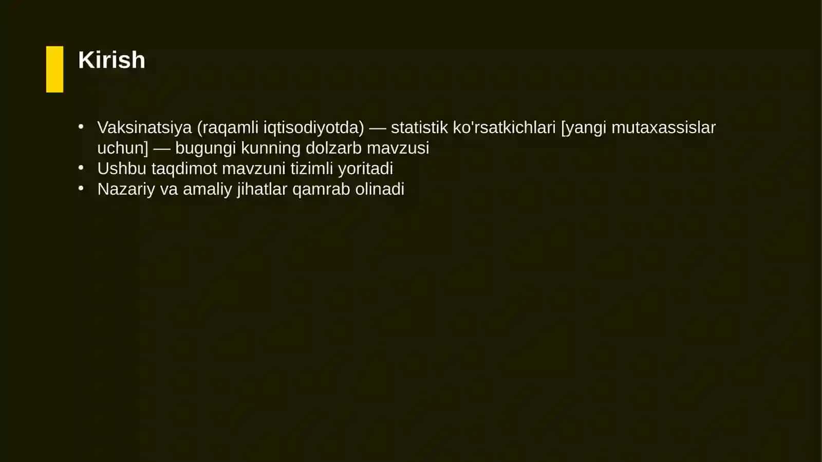 Vaksinatsiya (raqamli iqtisodiyotda) — statistik ko'rsatkichlari [yangi mutaxassislar uchun] 3