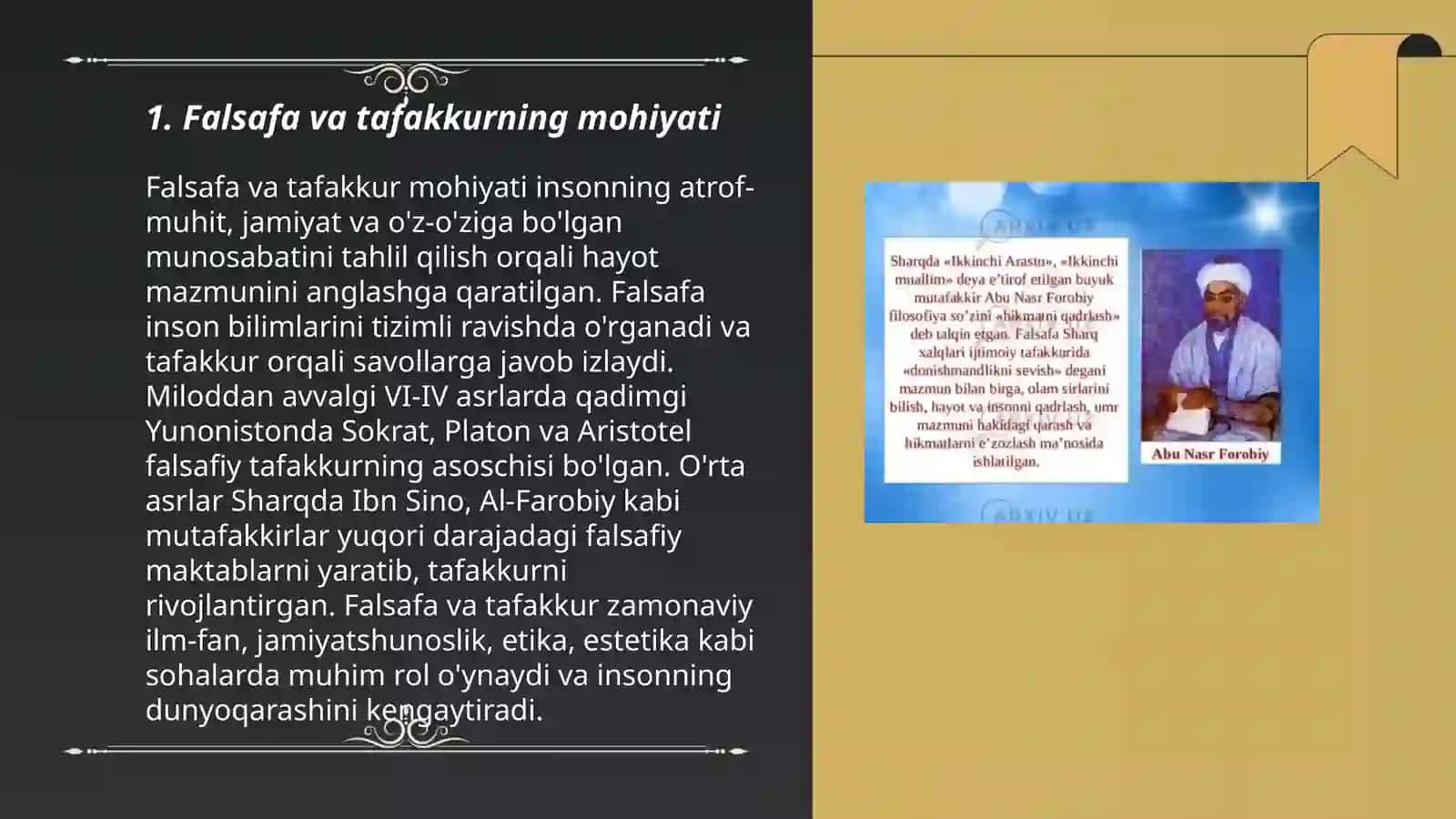 Falsafaning mohiyatiga oid Sharq mutafakkirlari qarashlarini o'rganish 3