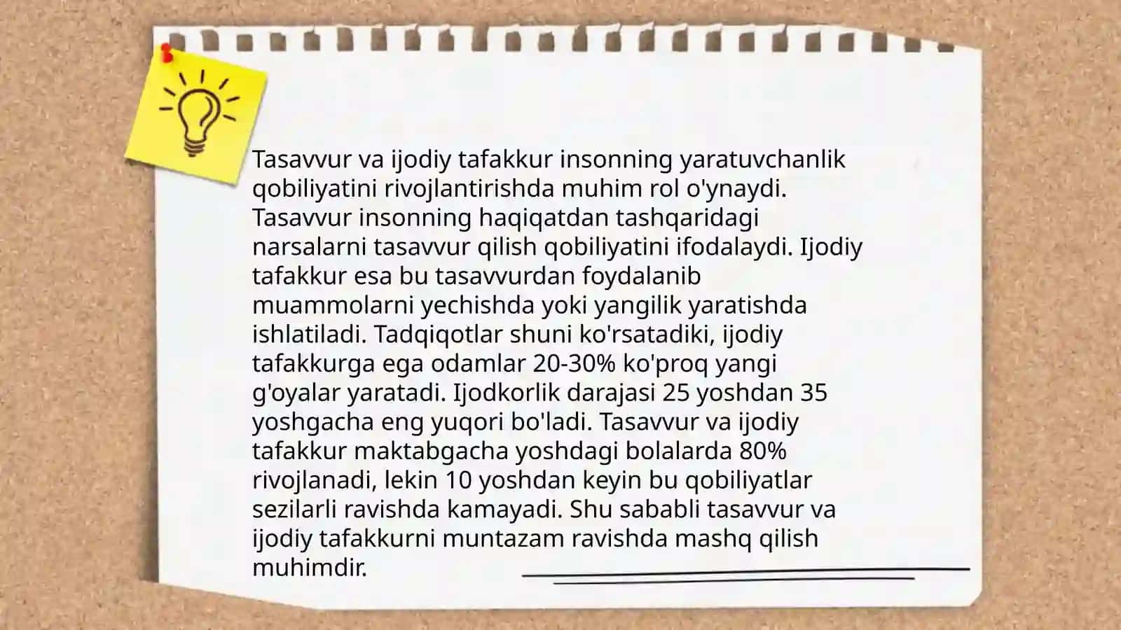 Tasavvur, Hayol, Xotira 3