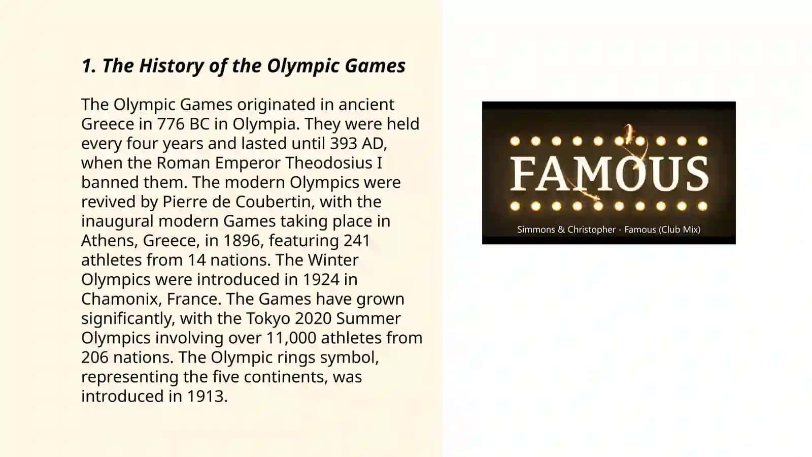 The History of the Olympic Games 3