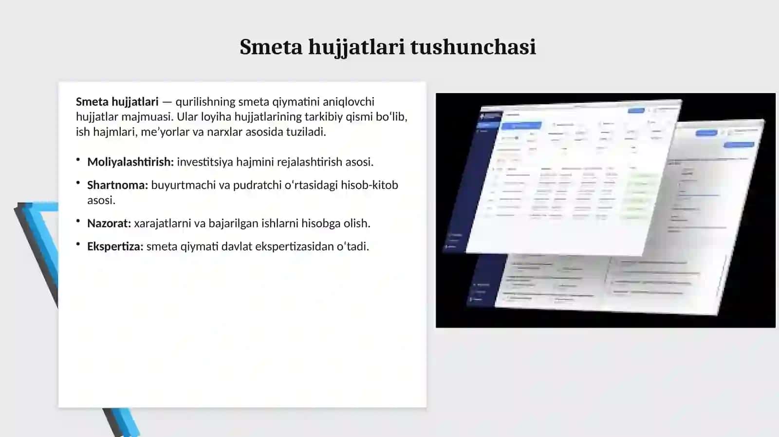 Smeta hujjatlari, qurilishni tashkiletish loyihasi 3