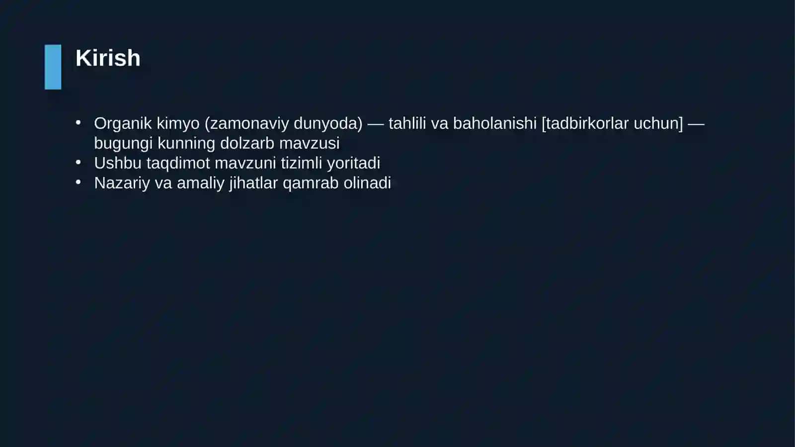 Organik kimyo (zamonaviy dunyoda) — tahlili va baholanishi [tadbirkorlar uchun] 3