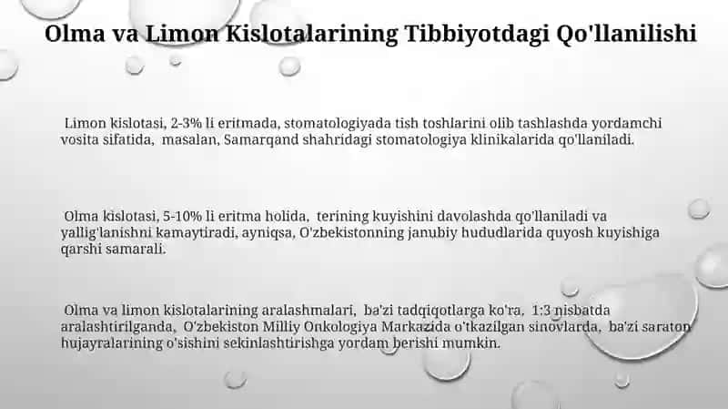 Olma va Limon Kislotalari 3