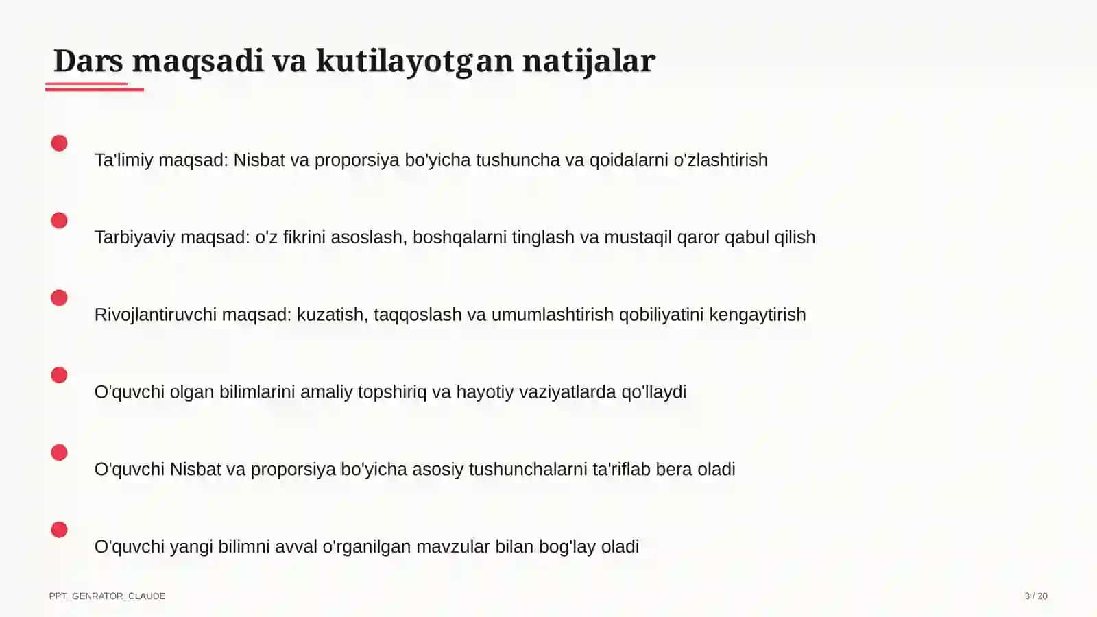 Nisbat va proporsiya (6-sinf) 3