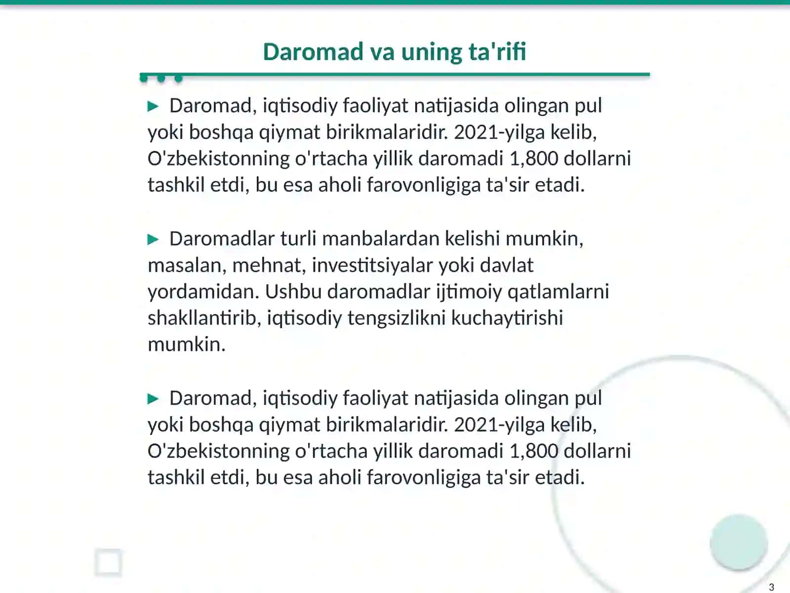 Daromatlarni taqdimlash tengsizlik va qashshoqlik 3