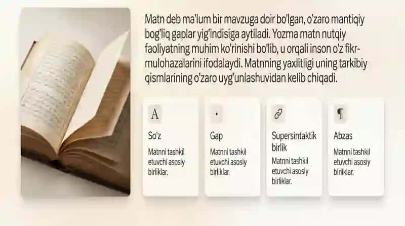 Yozma matnning tarkibiy qismlarini shakllantirish tartibi 3