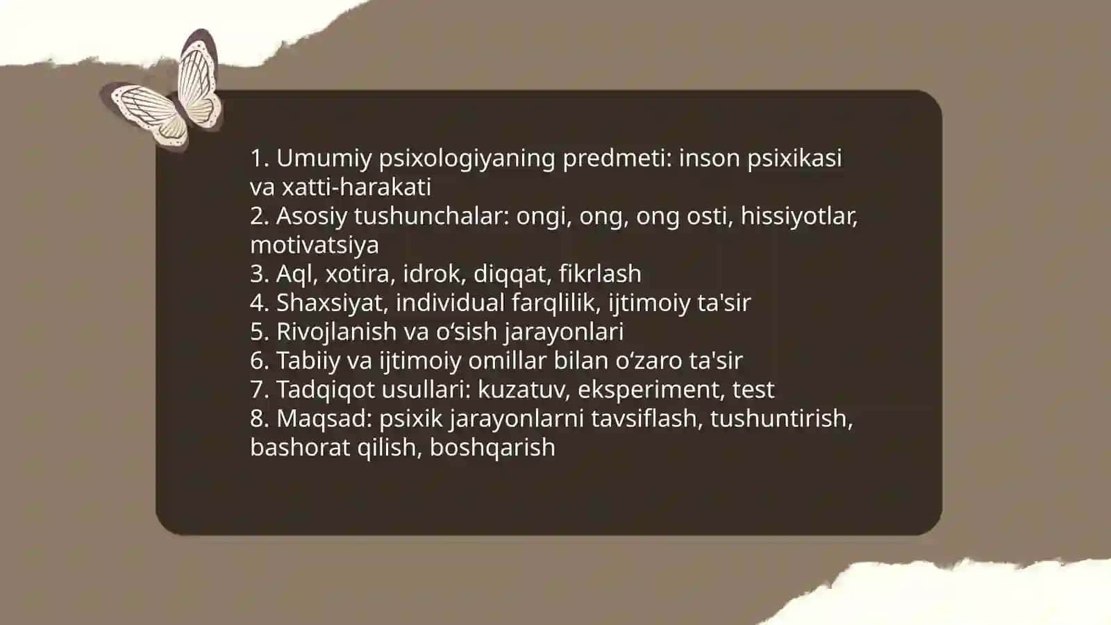 Umumiy psixologiya fanining predmeti, maqsad va vazifalari 3