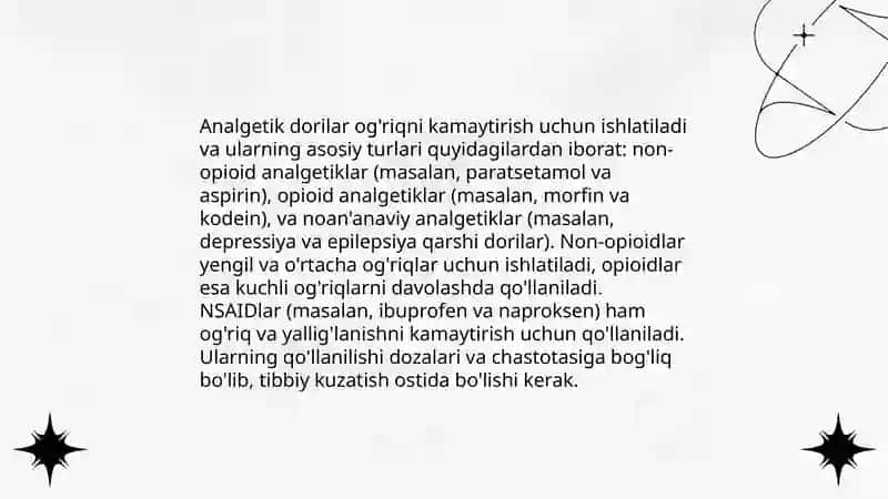 Analgeziya qiladigon dori vositalar 3