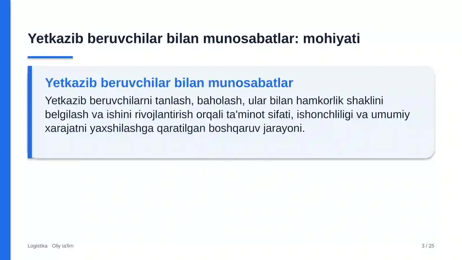 qo'riqlash xizmatlarida yetkazib beruvchilar bilan munosabatlarni boshqarish 8748 3