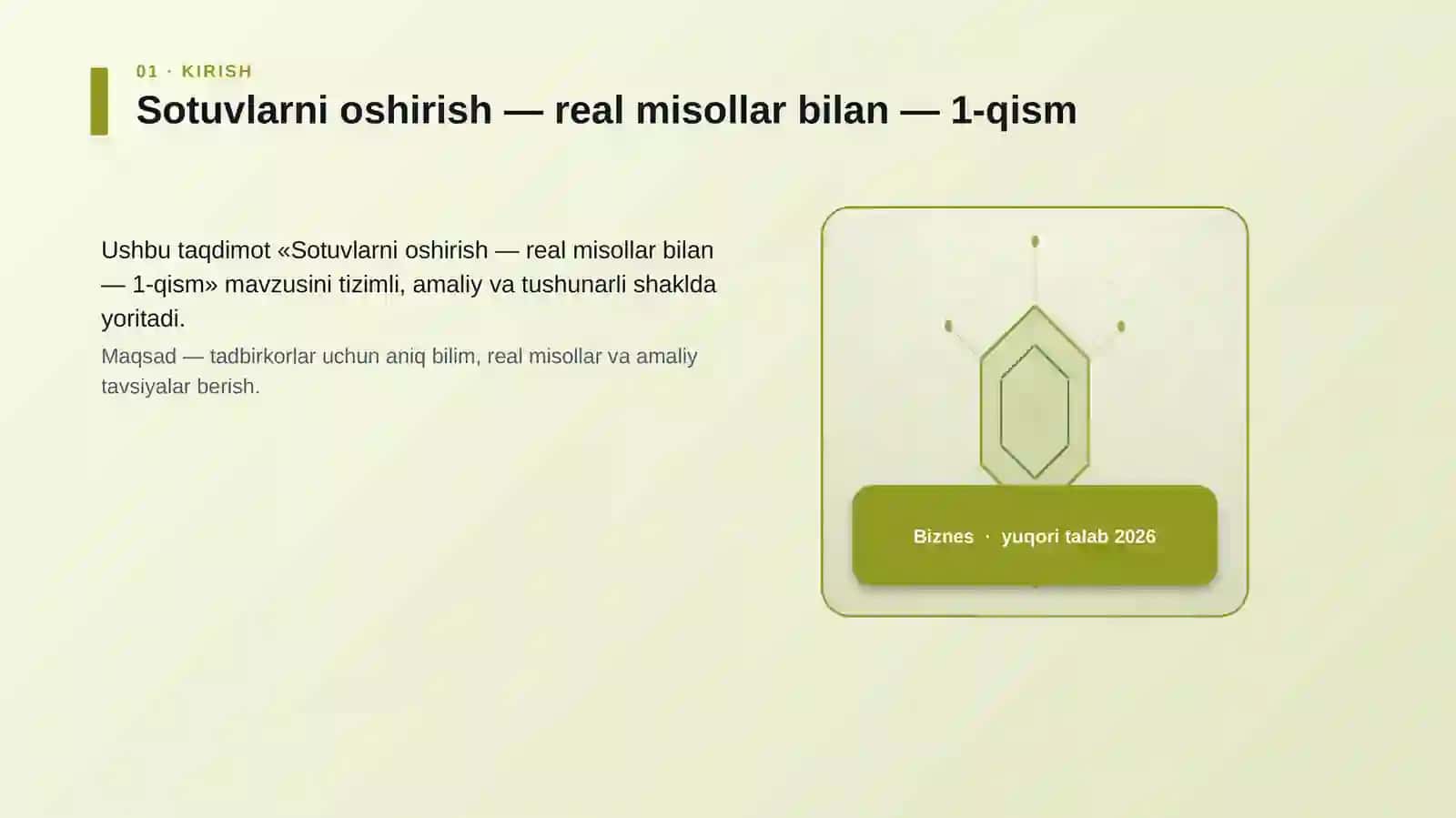 Sotuvlarni oshirish — real misollar bilan — 1-qism 3