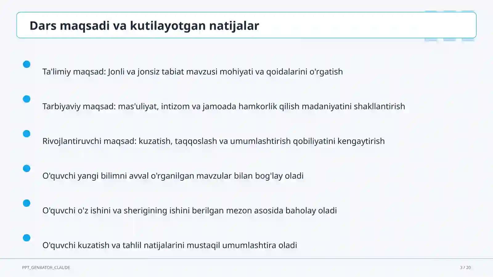 Jonli va jonsiz tabiat (2-sinf) 3